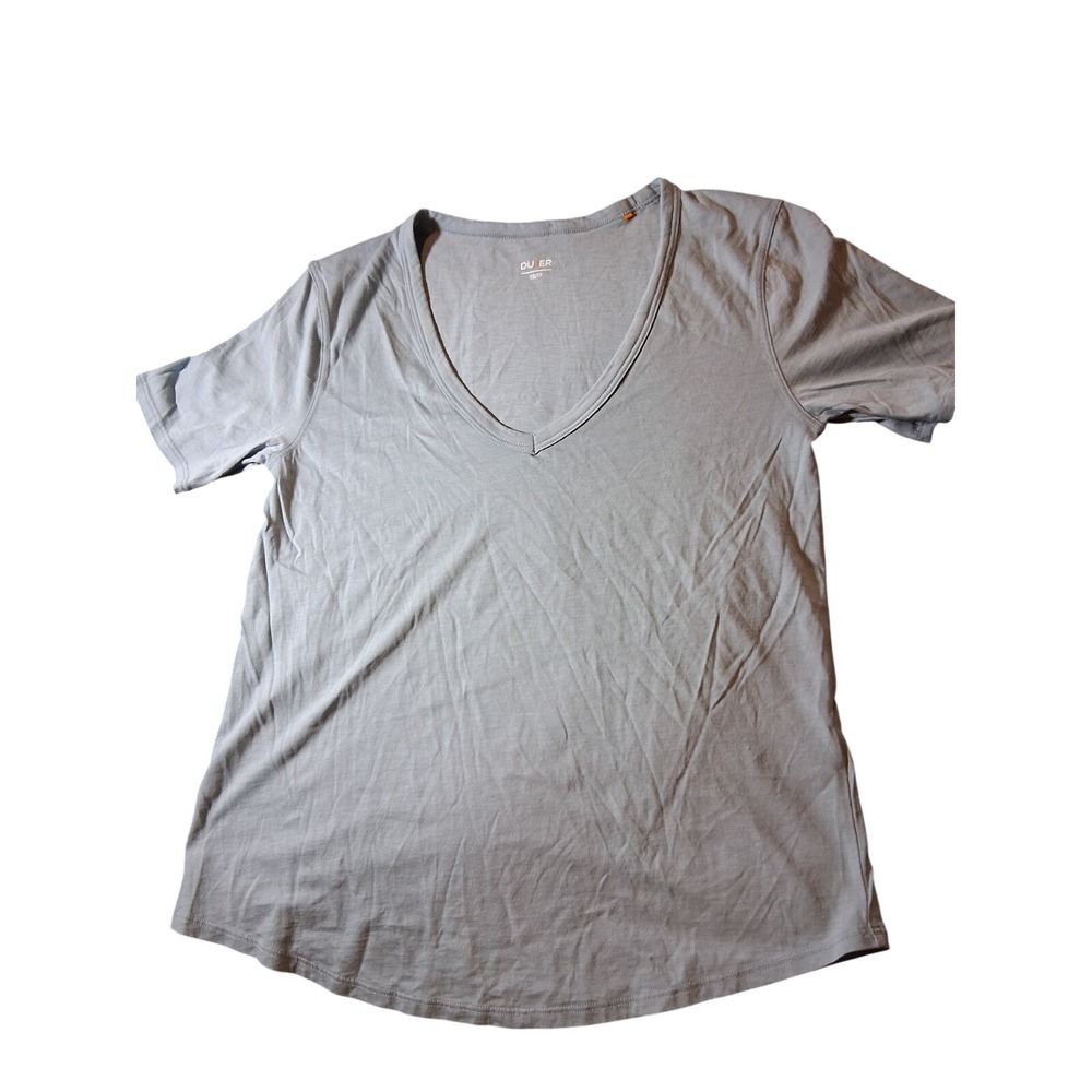 Du/Er Womens Blue Sz XS The Only Tee Cotton Tencel V-Neck Active T-Shirt Top